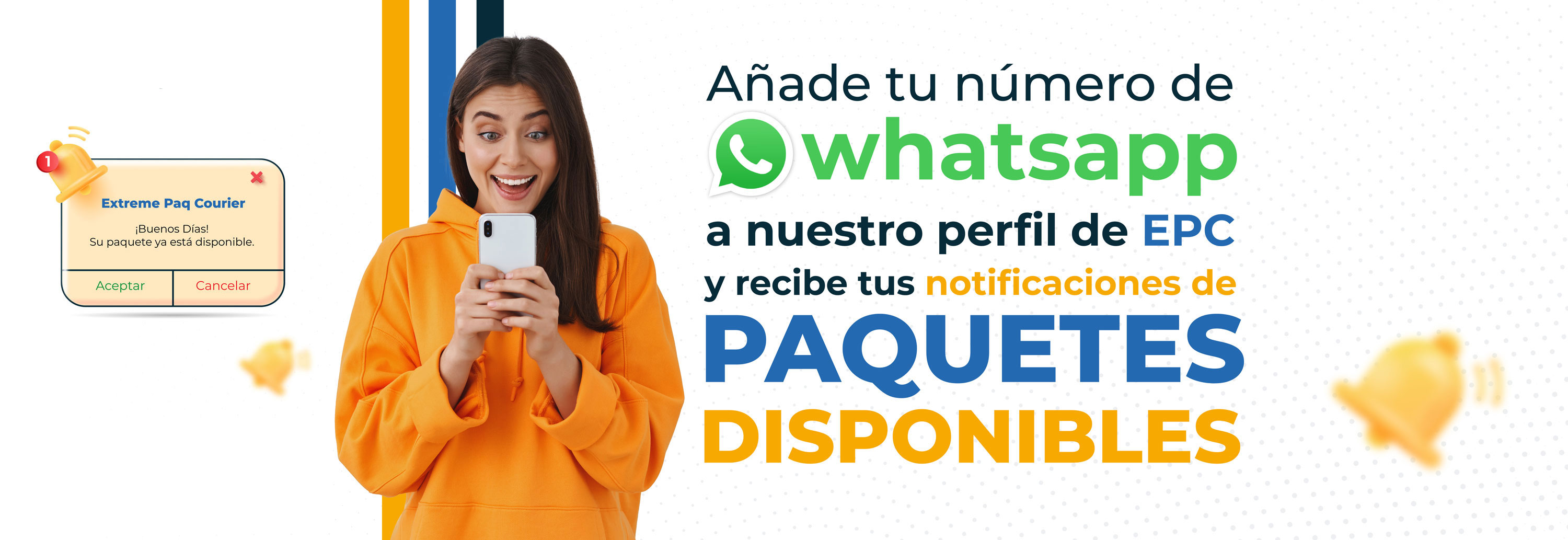 Recibe notificaciones de tus paquetes disponibles por WhatsApp